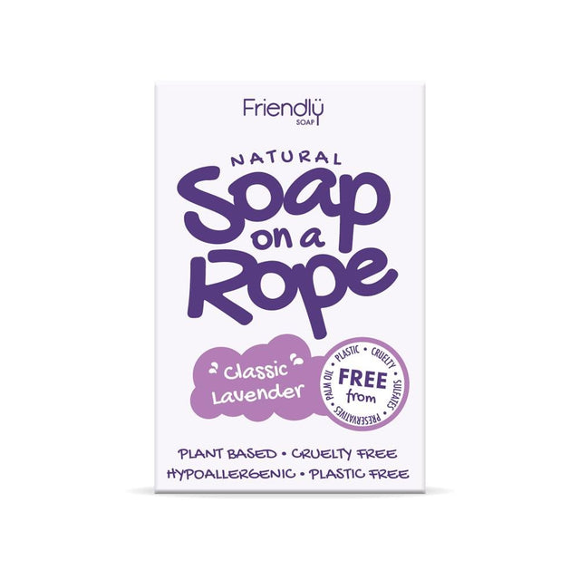 Lavender - Natural Soap On A Rope 125g - Greenlands Health Store