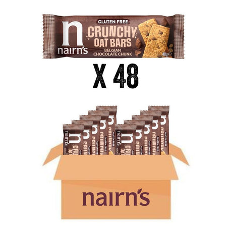 GF Belgian Chocolate Chunk Crunchy Oat Bars Pack (48 x 40g bars) - Greenlands Health Store