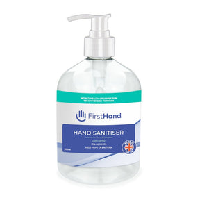 75% Alcohol Hand Sanitiser (WHO Formula) 500ml Pump Bottle - Greenlands Health Store
