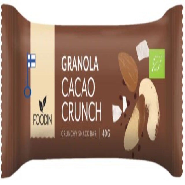 Granola Bar Cacao Crunch Organic 40g - Greenlands Health Store