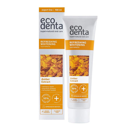 Ecodenta refreshing whitening toothpaste w/amber extract 100 ml - Greenlands Health Store