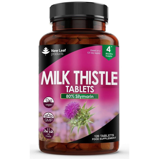 Milk Thistle 4000mg Tablets - 80% Silymarin 120 Vegan Tablets - Greenlands Health Store