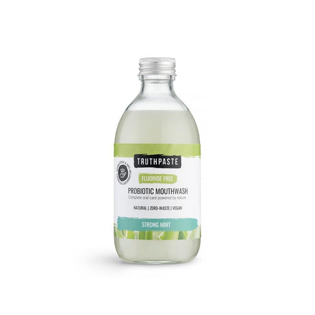 Truthpaste Probiotic Mouthwash Strong Mint (Fluoride Free 300ml) - Greenlands Health Store