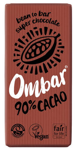 Ombar 90% Cacao Dark Chocolate Bar 70g - Greenlands Health Store