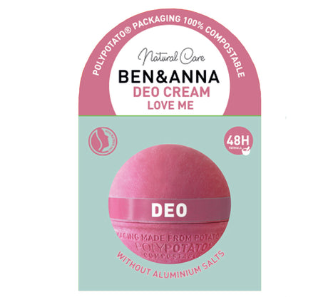 Ben and Anna Deodorant Cream (PolyPotato Packaging)  Love Me 40g - Greenlands Health Store