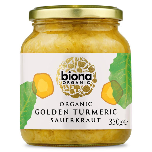 Organic Golden Turmeric Sauerkraut 350g - Greenlands Health Store