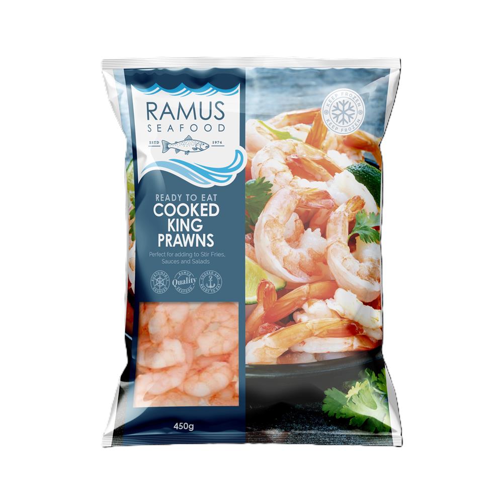 Ramus Seafood Frozen Cooked King Prawns 200g - Greenlands Health Store