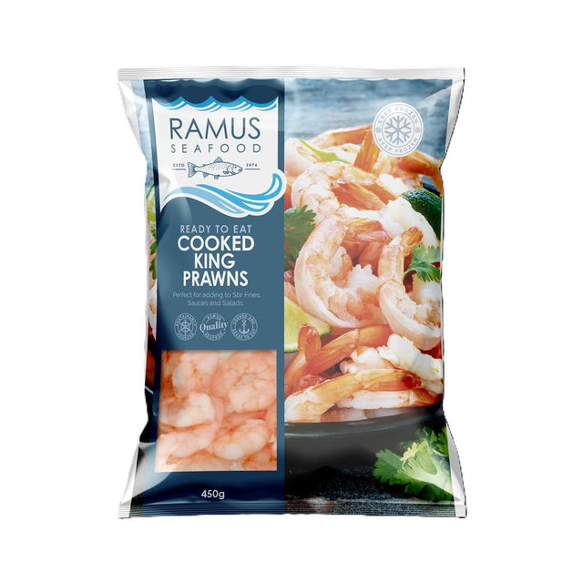 Ramus Seafood Frozen Cooked King Prawns 200g - Greenlands Health Store