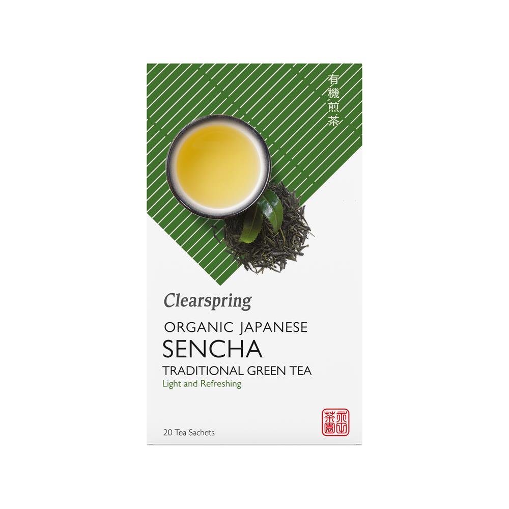 Organic Japanese Green Tea Sencha tea bags/box 20 teabags - Greenlands Health Store