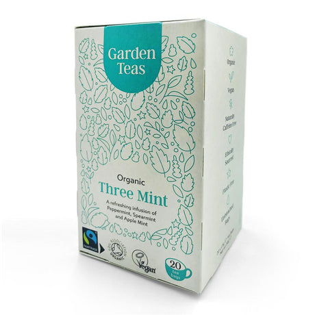 Organic Fairtrade Three Mint Infusion 20 Plastic Free Envelopes - Greenlands Health Store
