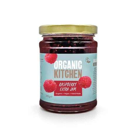 Organic Raspberry Extra Fruit Jam 340g - Greenlands Health Store