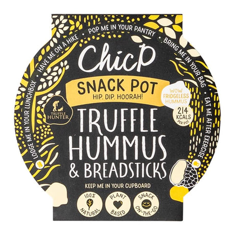 Delicious healthy Truffle hummus & breadstick Snack Pot 70g - Greenlands Health Store