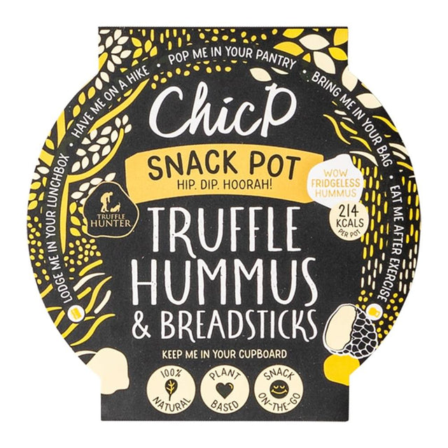 Delicious healthy Truffle hummus & breadstick Snack Pot 70g - Greenlands Health Store