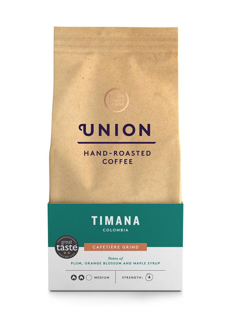 Union Coffee Timana Colombia Cafetiere Grind - Greenlands Health Store