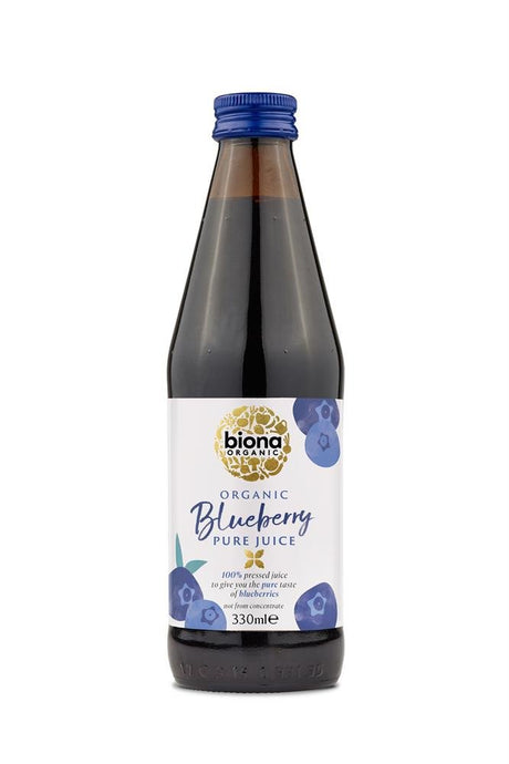 Biona Organic Blueberry Juice Pure 100% 330ml - Greenlands Health Store