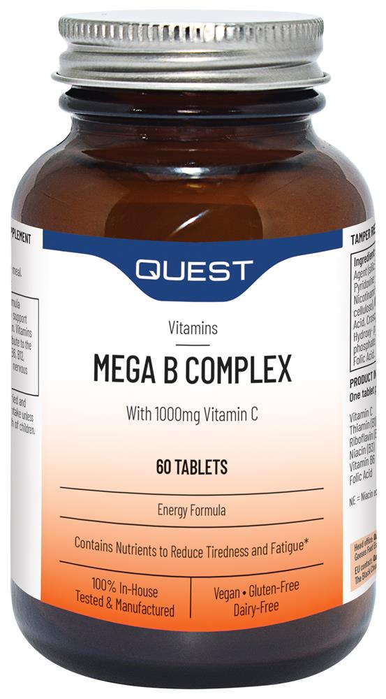 MEGA B COMPLEX + 1000mg VIT C 60 tabs - Greenlands Health Store