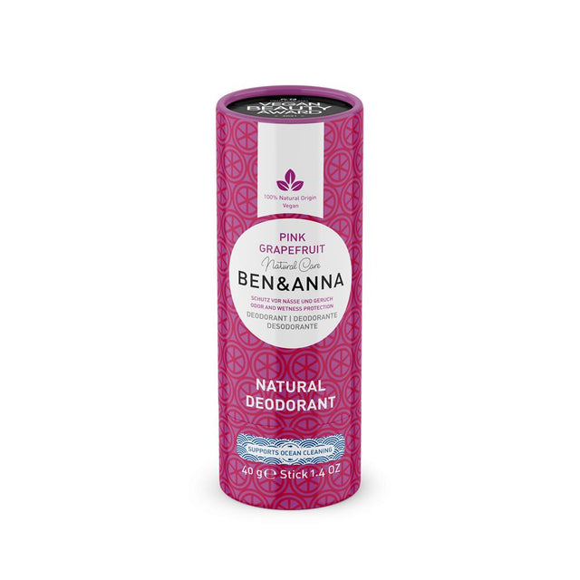 Ben & Anna - Pink Grapefruit Deodorant 40g - Greenlands Health Store