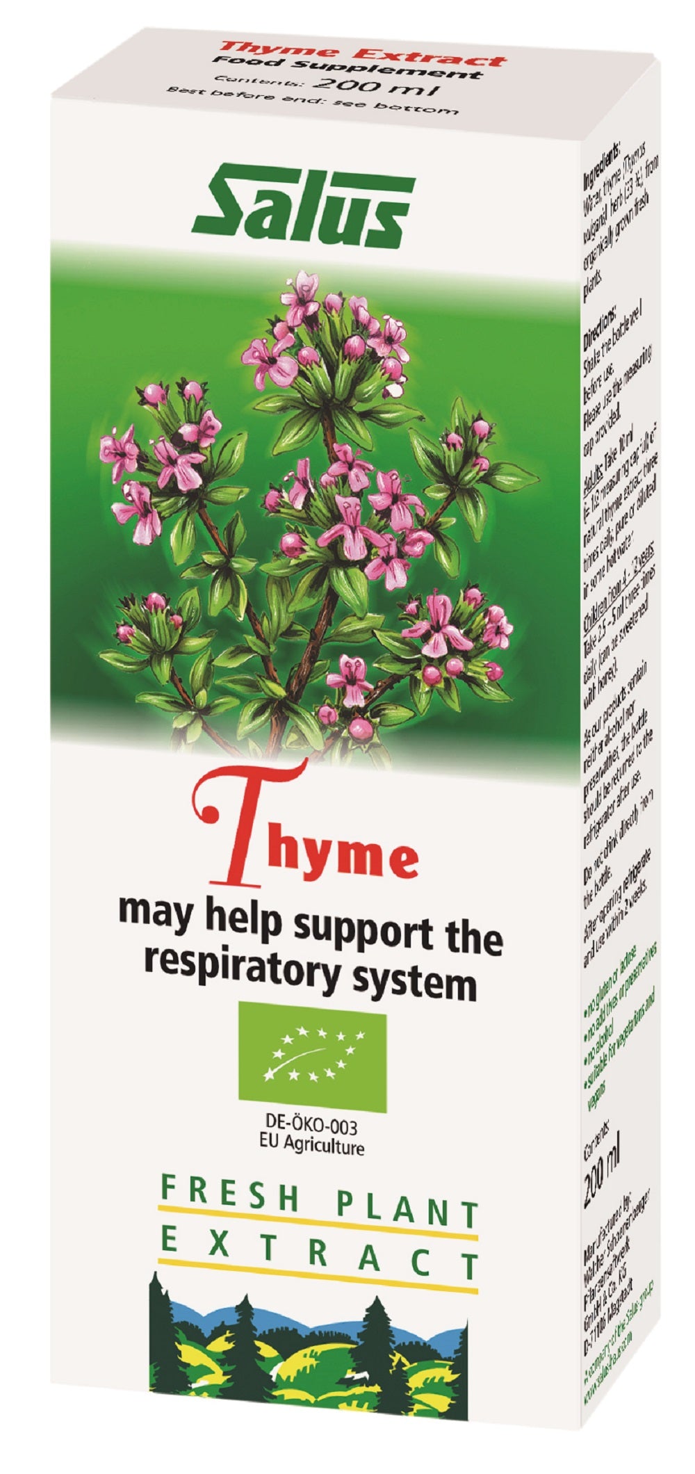 Thyme Organic Fresh Plant Juice 200ml - Greenlands Health Store