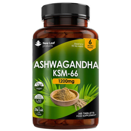 Ashwagandha KSM - 66 1200mg 365 tablets - Greenlands Health Store