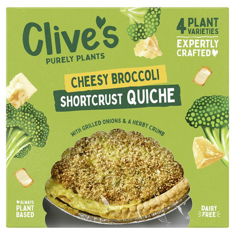 Clive's (Non Organic) Cheesy Broccoli Shortcrust Quiche 380g - Greenlands Health Store