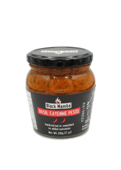 Basil & Cayenne Pesto Medium Hot 210g - Greenlands Health Store