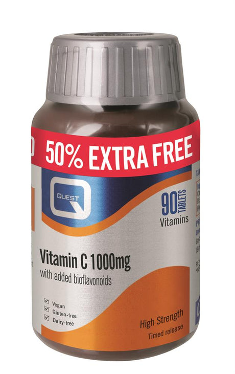 VITAMIN C 1000MG (TIMED RELEASE) 50% EXTRA FREE 90 tabs - Greenlands Health Store