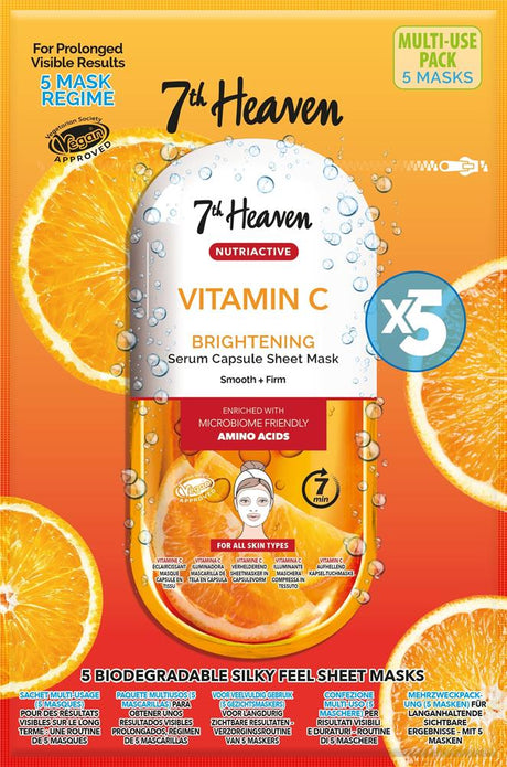 7th Heaven Nutriactive Vitamin C X 5 Face sheet masks - Greenlands Health Store