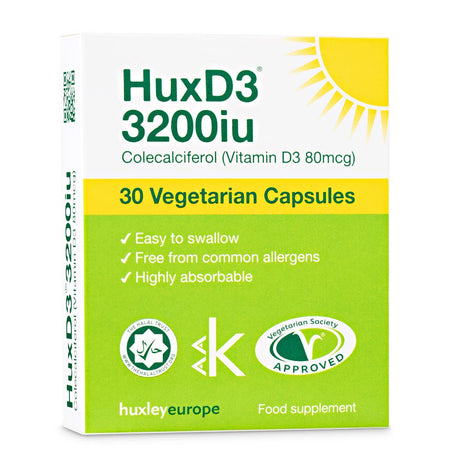 Huxley Europe HuxD3 Vitamin D3 3200iu 30 caps - Greenlands Health Store