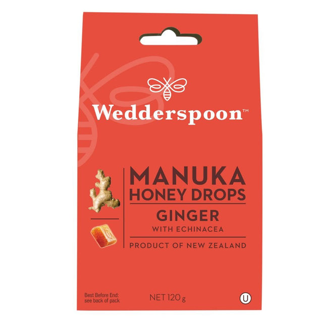 Manuka Honey Drops Ginger & Echinacea 120g - Greenlands Health Store