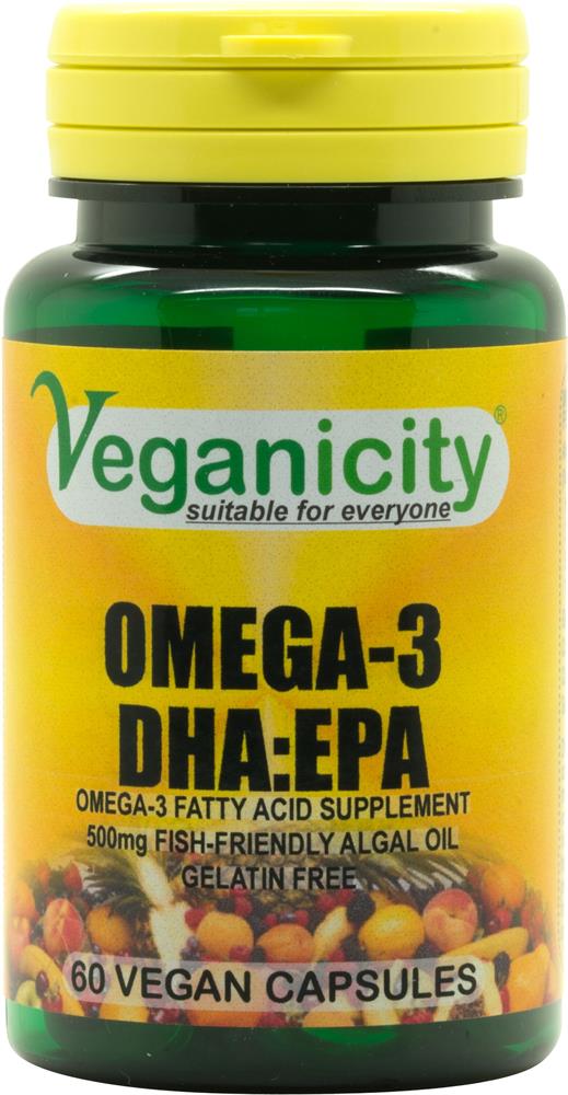 Omega - 3 DHA:EPA 500mg 60 Vcaps Fish friendly Algal Omega - 3 - Greenlands Health Store