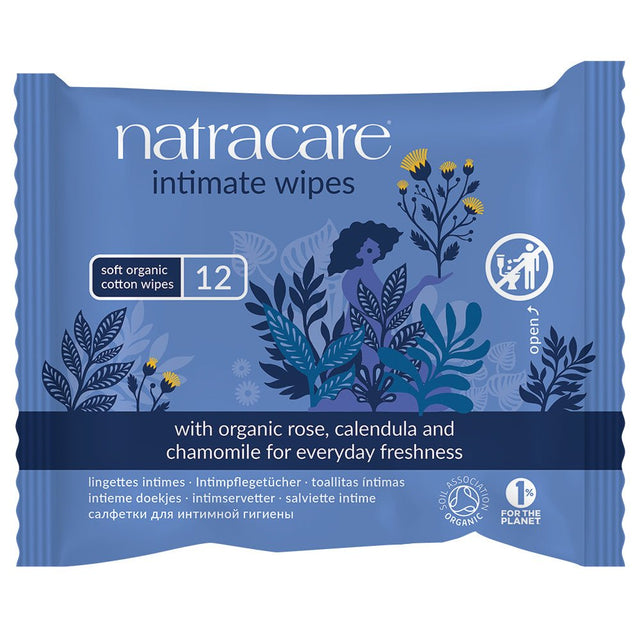 Organic Cotton Intimate Wipes x 12 - Greenlands Health Store