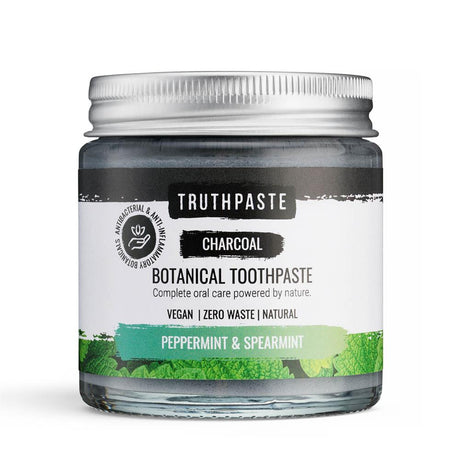 Truthpaste Charcoal: Peppermint & Spearmint Toothpaste 100ml - Greenlands Health Store
