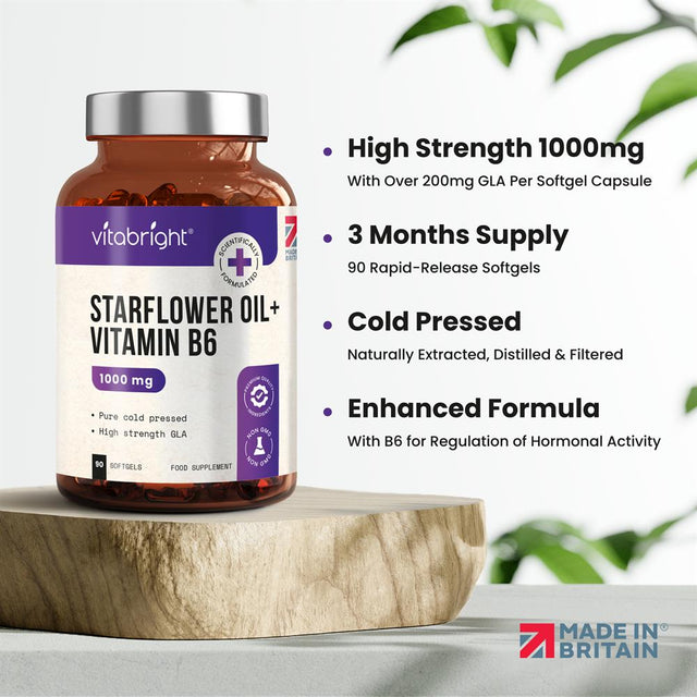 Starflower Oil - 1000mg - 90 day supply - Greenlands Health Store
