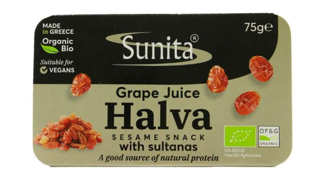 Organic Grape Juice & Sultana Halva 75g - Greenlands Health Store