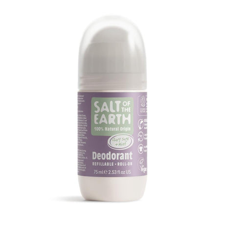 Salt of the Earth Clary Sage & Mint Refillable Roll On 75ml - Greenlands Health Store