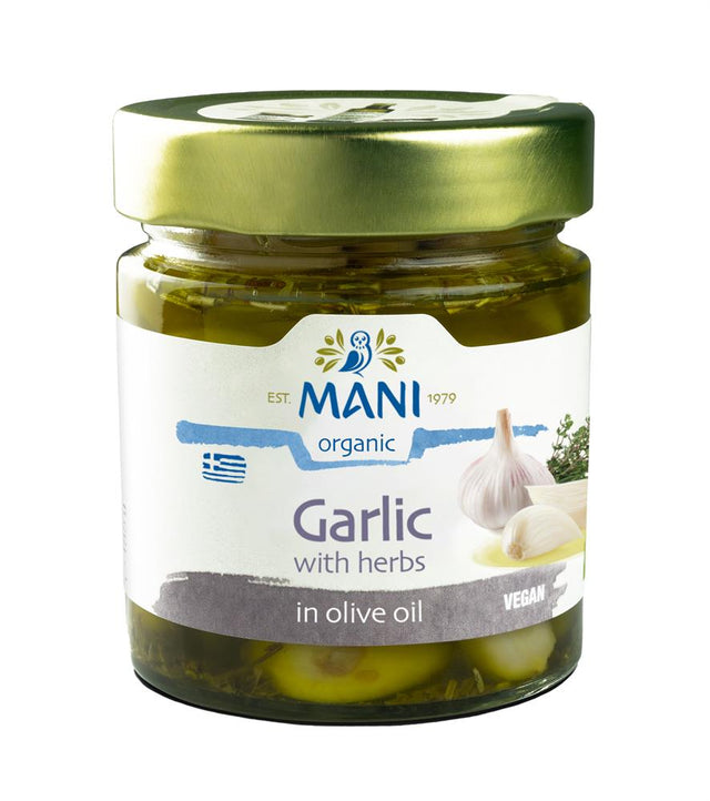 Organic Garlic with Herbs in Extra Virgin Olive Oil 185g - Greenlands Health Store