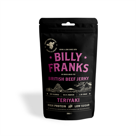 Billy Franks Gluten Free Teriyaki Beef Jerky 30g - Greenlands Health Store