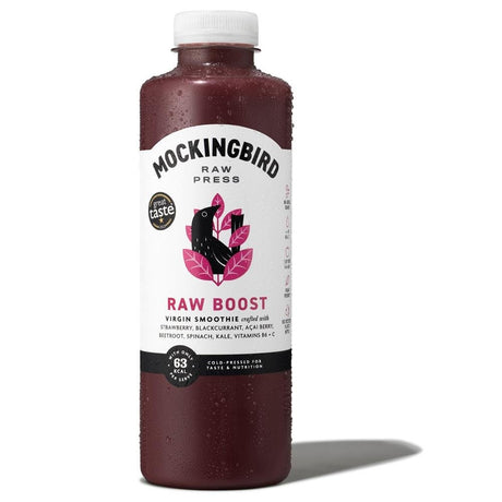 Mockingbird Raw Boost Smoothie Berry & Acai 750ml - Greenlands Health Store