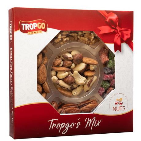 Tropgo Raw Nuts & Fruit gift box 250g - Greenlands Health Store