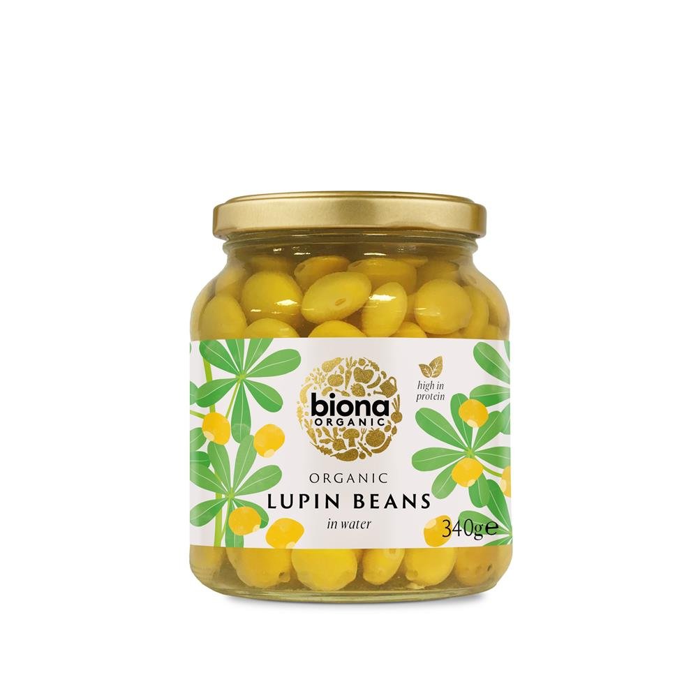 Biona Organic Lupin Beans in Glass Jar 340g - Greenlands Health Store