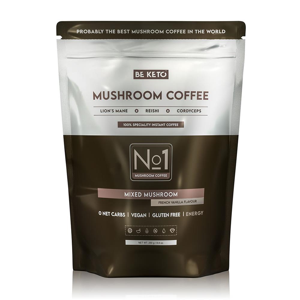 BeKeto - Instant Coffee Mushroom - French Vanilla 250g - Greenlands Health Store