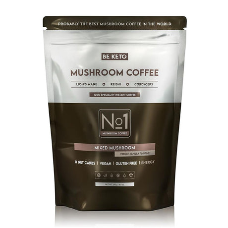 BeKeto - Instant Coffee Mushroom - French Vanilla 250g - Greenlands Health Store