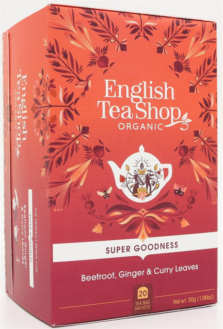 Beetroot Ginger & Curry Leaves - 20 Tea Bag Sachets - Greenlands Health Store