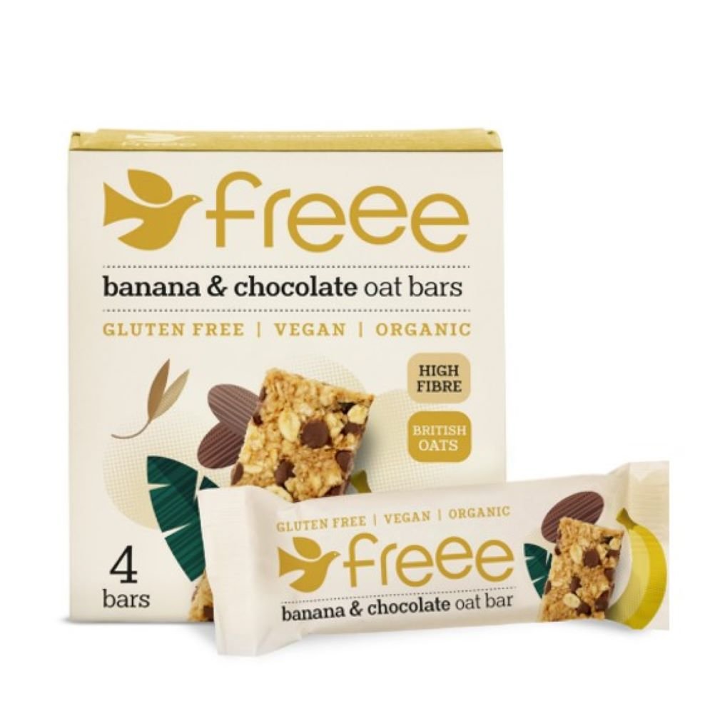 Organic Banana 70% Cocoa Chocolate Wholegrain Oat Bar 4x35g - Greenlands Health Store