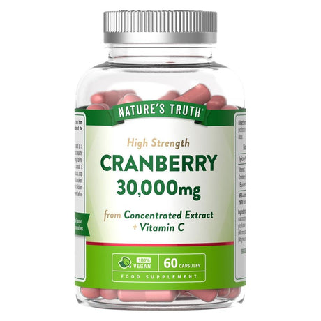 Cranberry Extract 30000mg w/ Vitamin C 60 Capsules - Greenlands Health Store