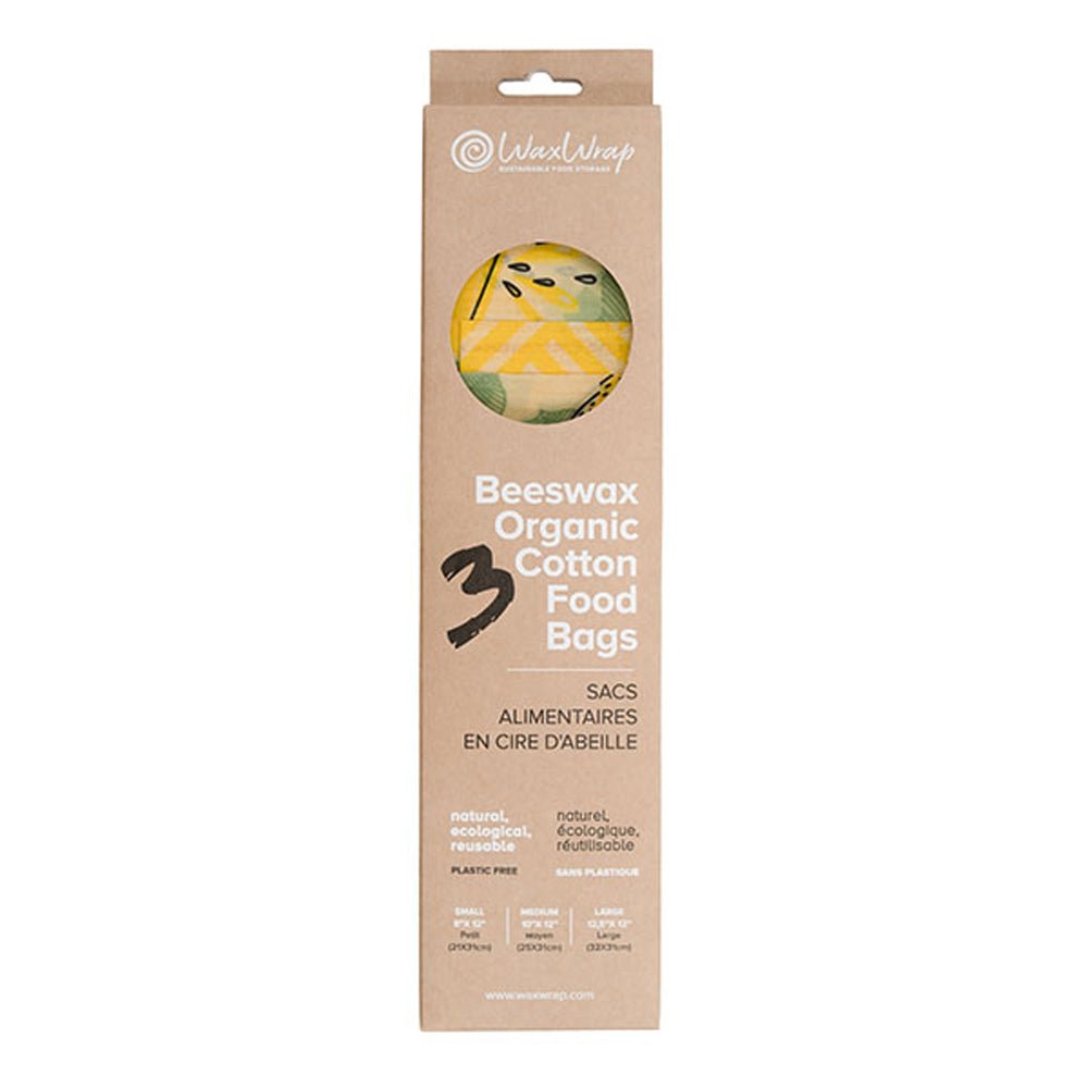 Beeswax Org Cotton Food Bags 3 Bags - Greenlands Health Store
