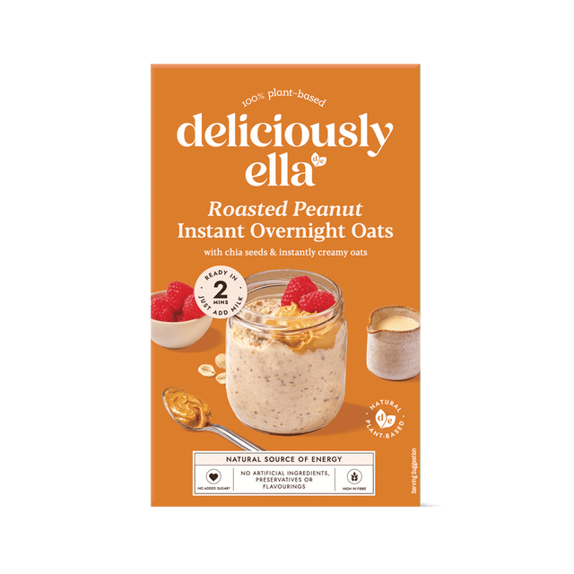Deliciously Ella Roasted Peanut Instant Overnight Oats 380g - Greenlands Health Store