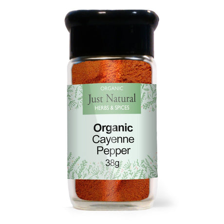 Organic Cayenne Pepper (Glass Jar) 38g - Greenlands Health Store