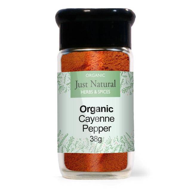 Organic Cayenne Pepper (Glass Jar) 38g - Greenlands Health Store