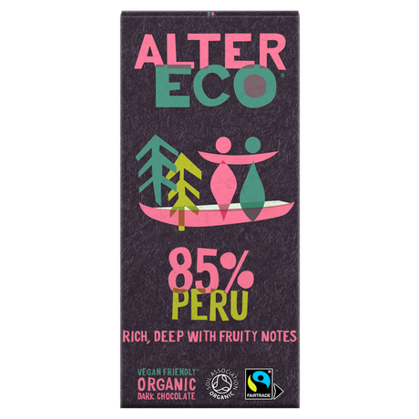 AlterEco Dark Chocolate 85% Peru 100g - Greenlands Health Store
